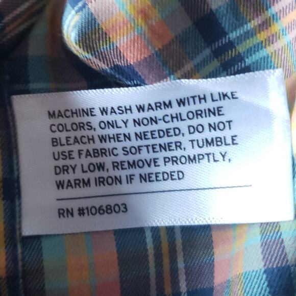 Duluth Trading Teal and‎ Orange 2XL Multicolor Plaid MENS Shirt - Picture 5 of 6